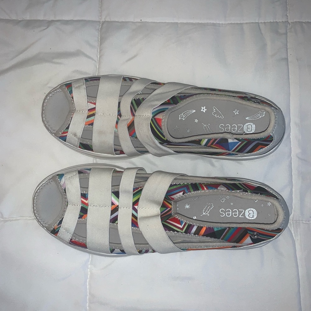 Bzees size 10M slip on shoes multicolor. used in good condition